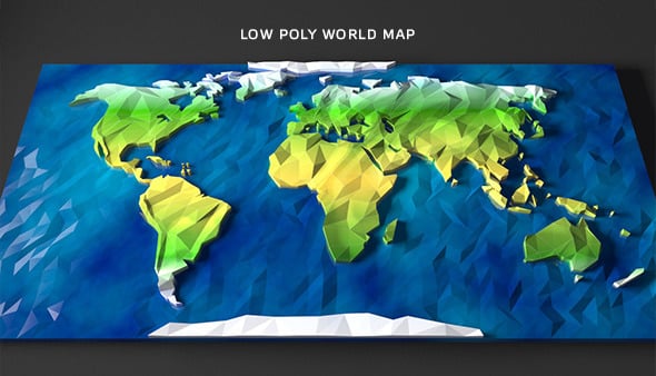 Low Poly World Map - 3DOcean Item for Sale