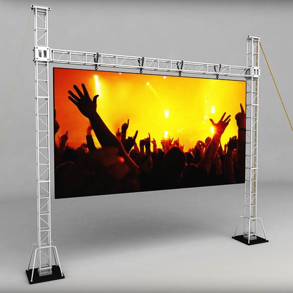 Telebim scaffolding LED screen high - 3DOcean Item for Sale