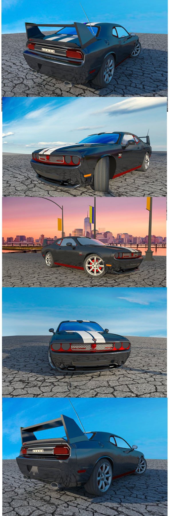 Dodge Challenger silver - 3DOcean Item for Sale