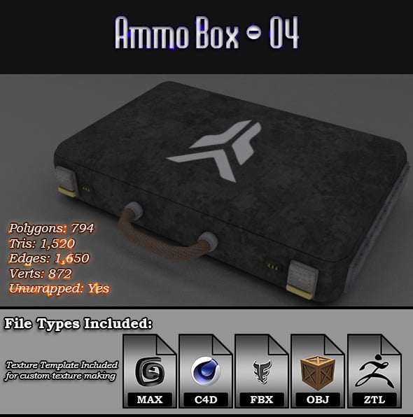 Low Poly AmmoBox - 04 - 3DOcean Item for Sale