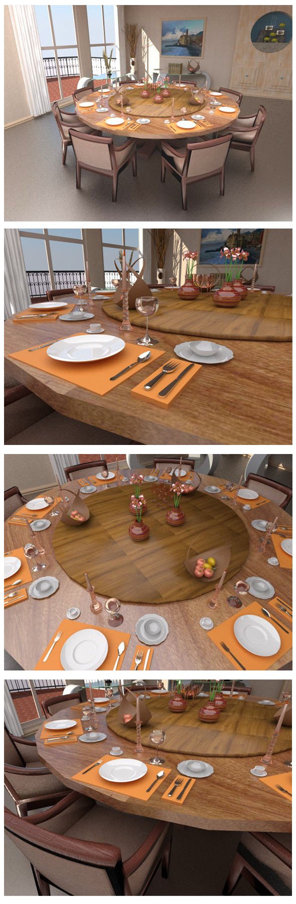 Dinner table set - 3DOcean Item for Sale