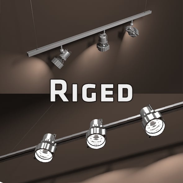 Gallery Light Set Riged - 3DOcean Item for Sale
