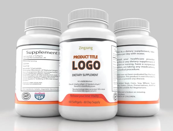 Three Sided Supplement Bottle - 3DOcean Item for Sale