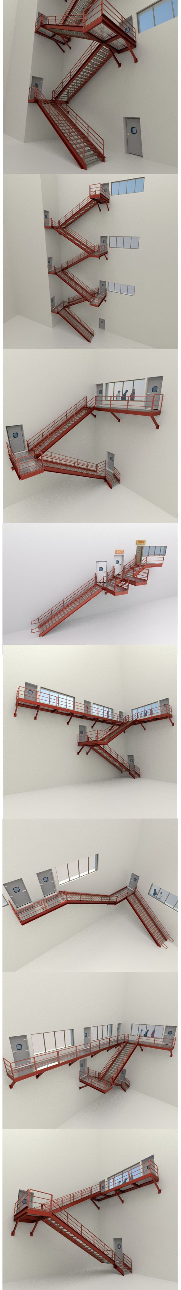 Factory's Metal Stairs package - 3DOcean Item for Sale