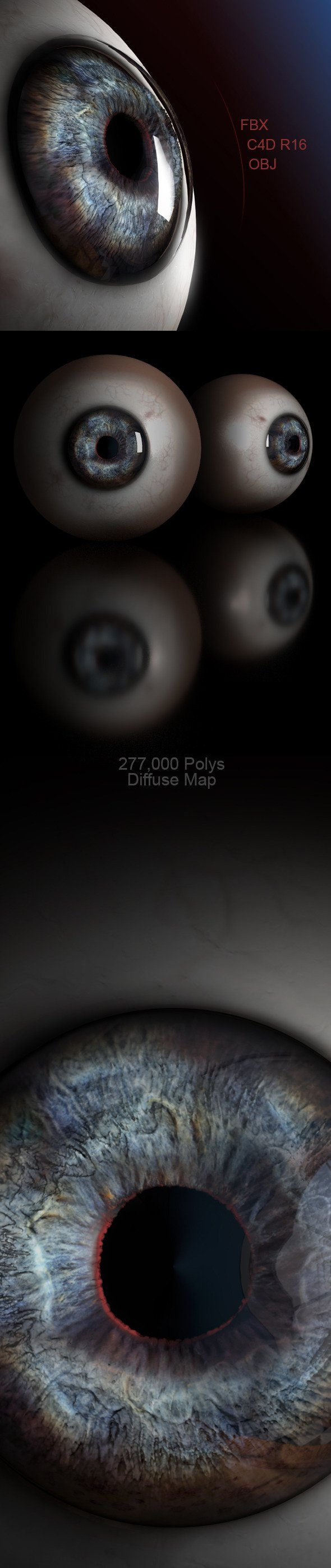 High Poly Human Eye - 3DOcean Item for Sale