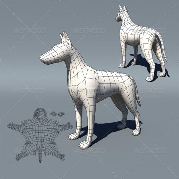 Lowpoly Dog - 3DOcean Item for Sale
