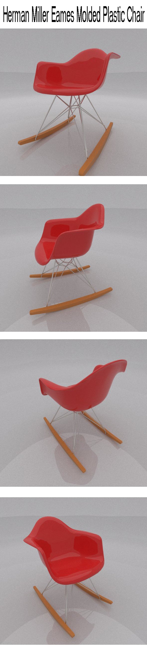 Herman Miller Eames Molded Plastic Chair - 3DOcean Item for Sale