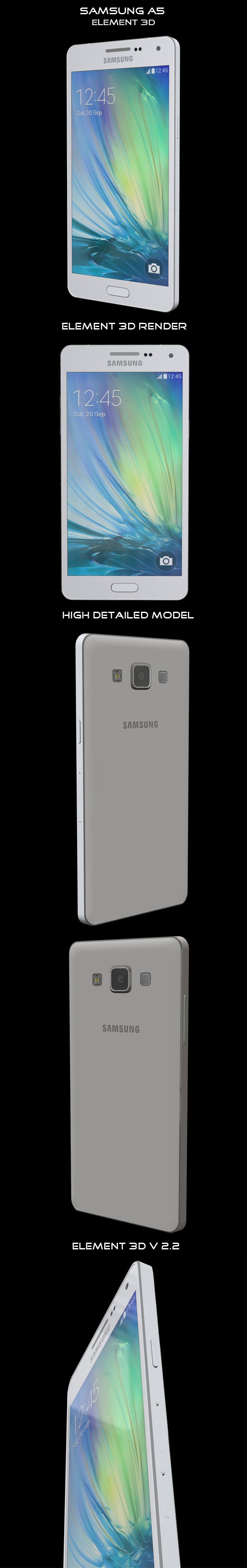 Element 3D Samsung A5 White - 3DOcean Item for Sale