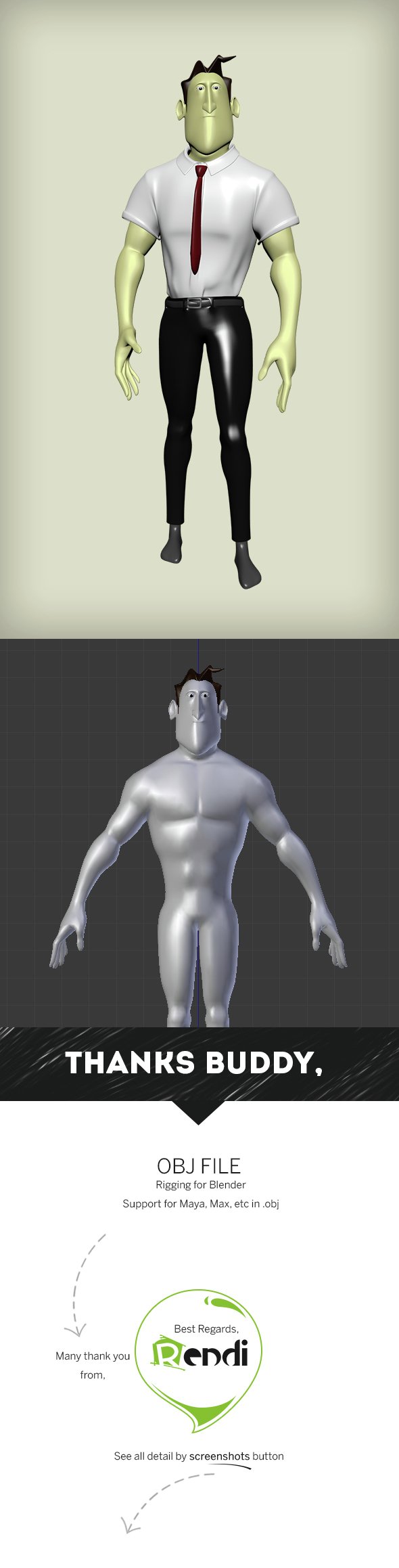 Human Character Unique - 3DOcean Item for Sale