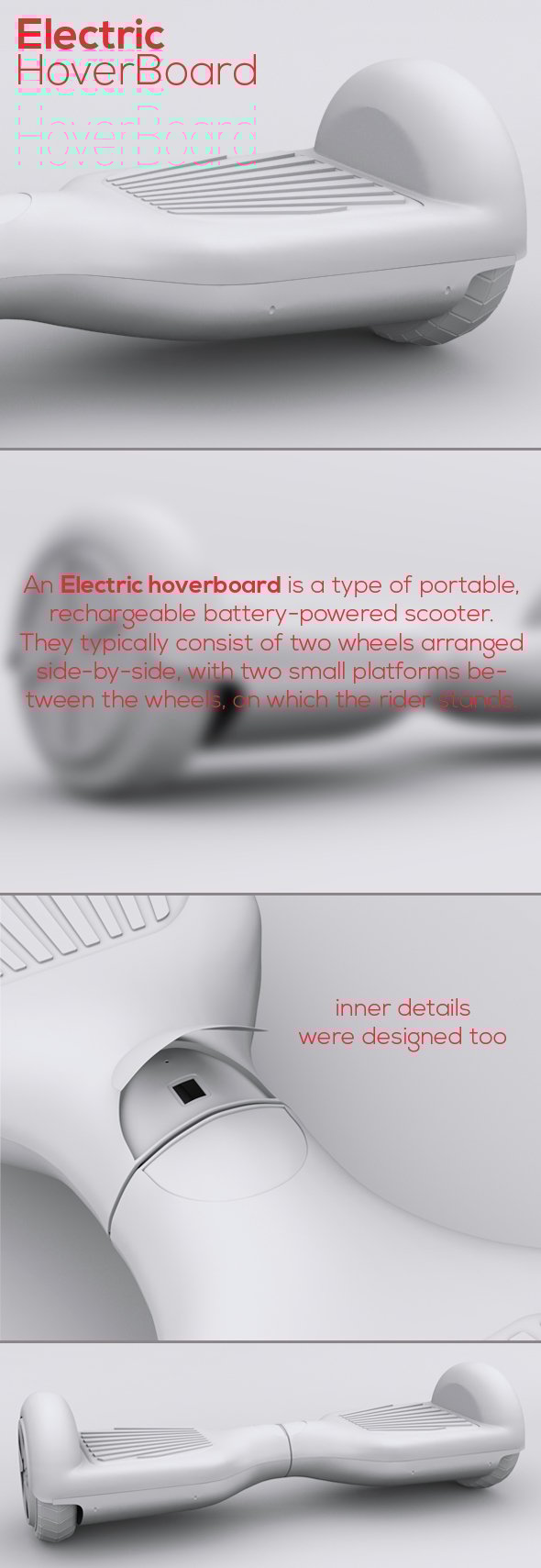 Electric hoverboard - 3DOcean Item for Sale