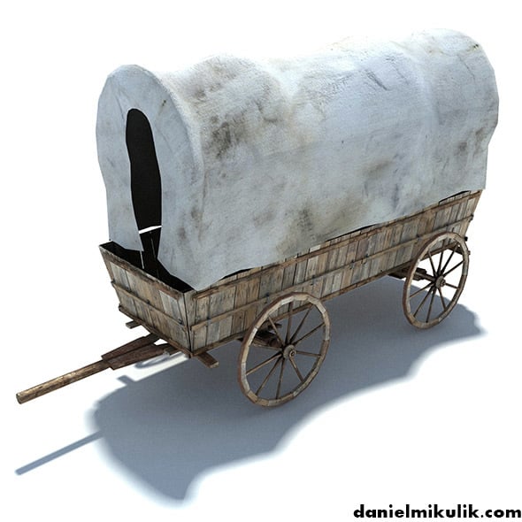 Low Poly Wild West Vagon - 3DOcean Item for Sale