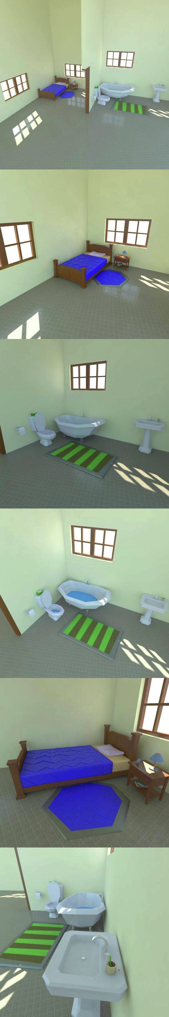 low poly house elements - 3DOcean Item for Sale