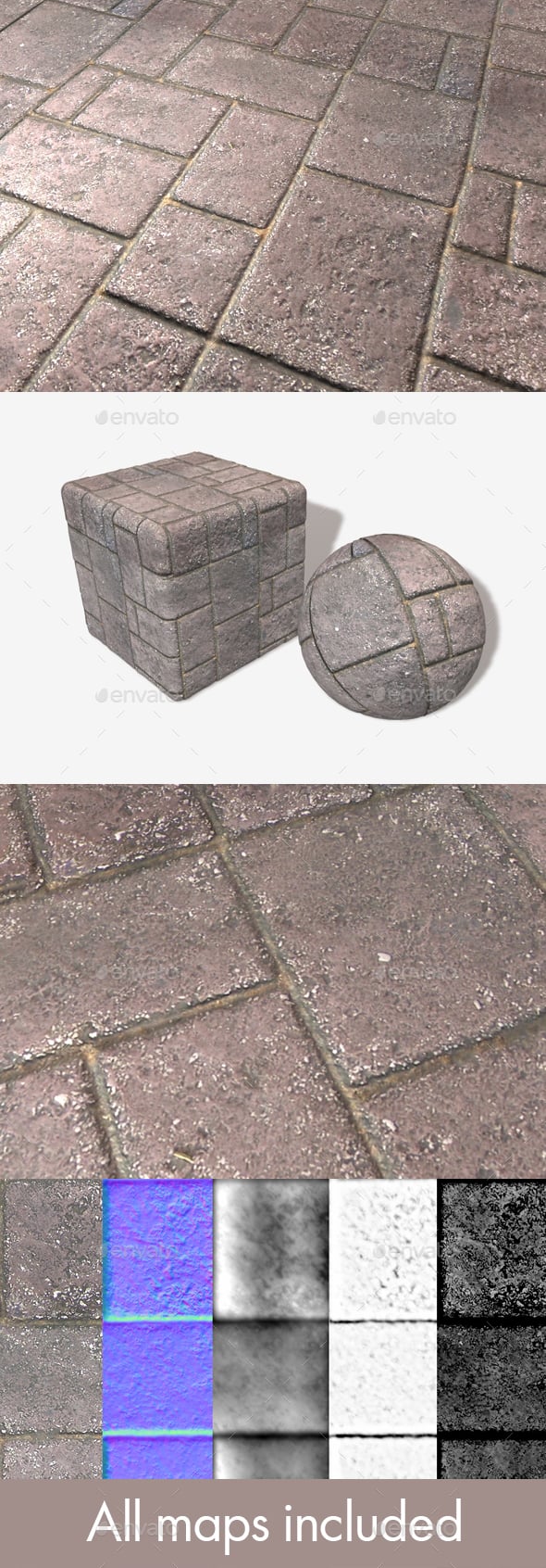 Ground Brick Pattern Seamless Texture - 3DOcean Item for Sale