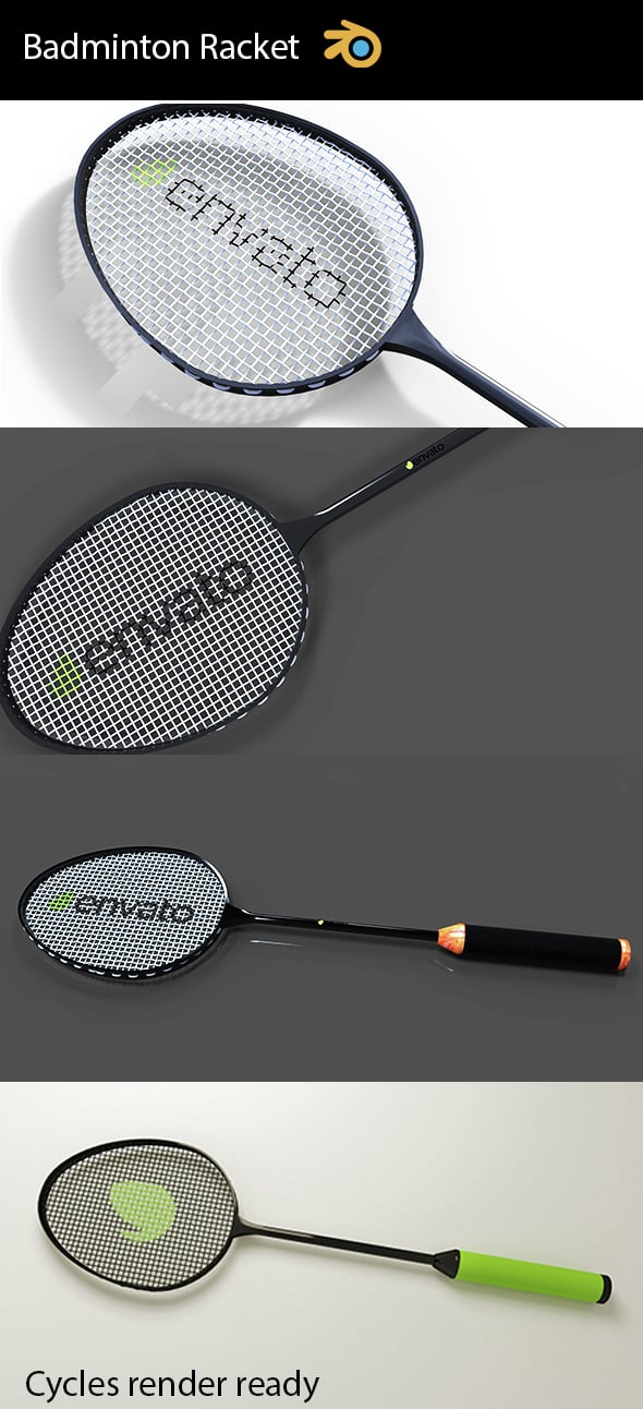 Badminton Racket - 3DOcean Item for Sale