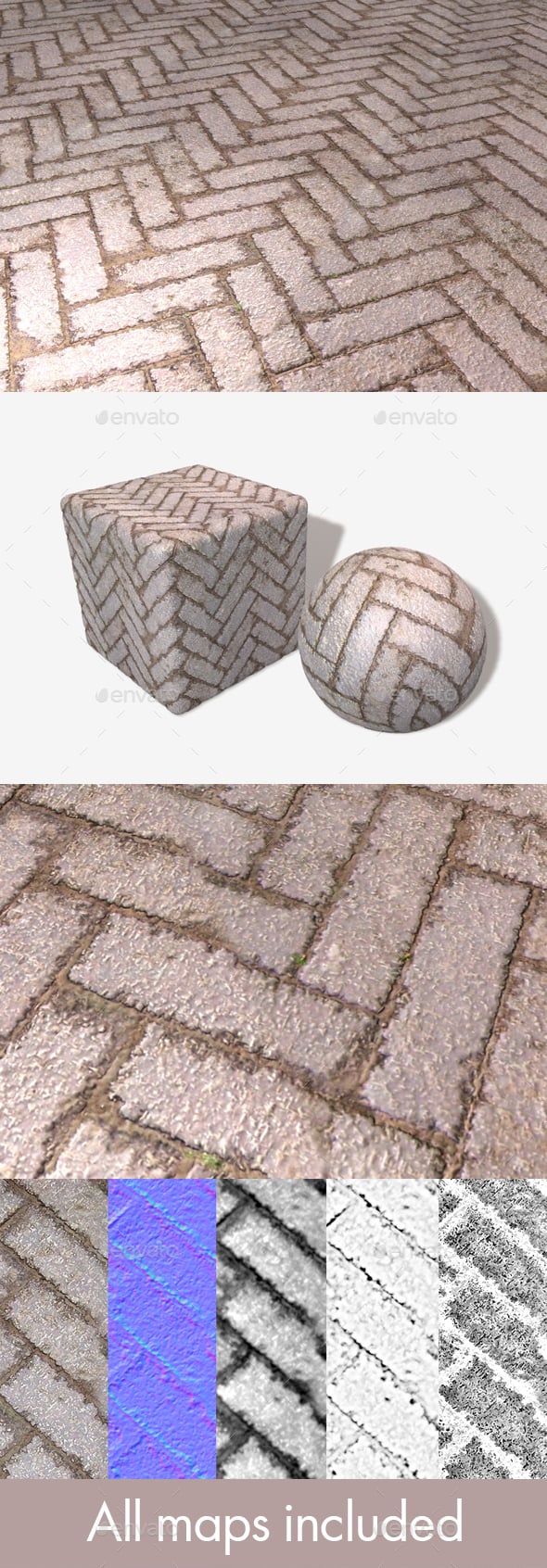 Drying Floor Bricks Seamless Texture - 3DOcean Item for Sale