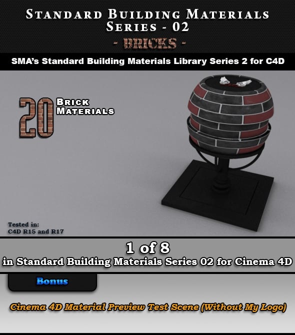 Standard Building Materials S02 - Bricks for C4D - 3DOcean Item for Sale