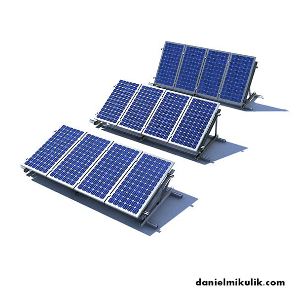 Solar Panels 3 Types - 3DOcean Item for Sale