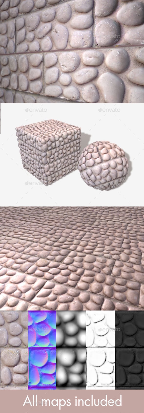 Moulded Stone Bricks Seamless Texture - 3DOcean Item for Sale