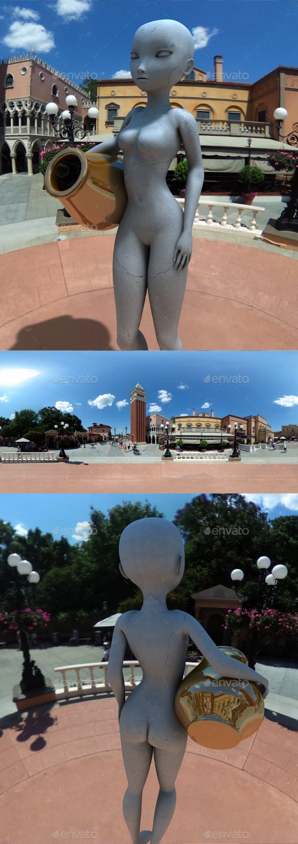 Sunny Italian Town Square HDRI - 3DOcean Item for Sale