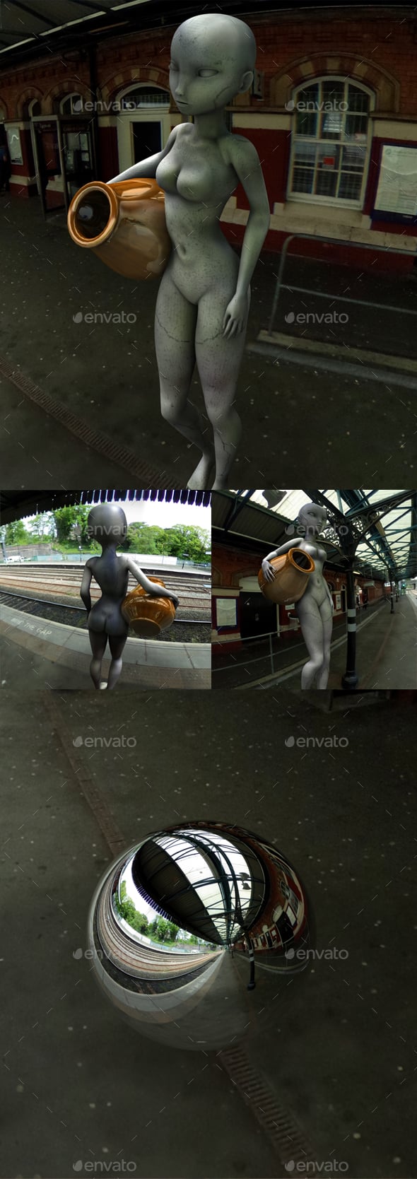 Outdoor Train Station HDRI - 3DOcean Item for Sale