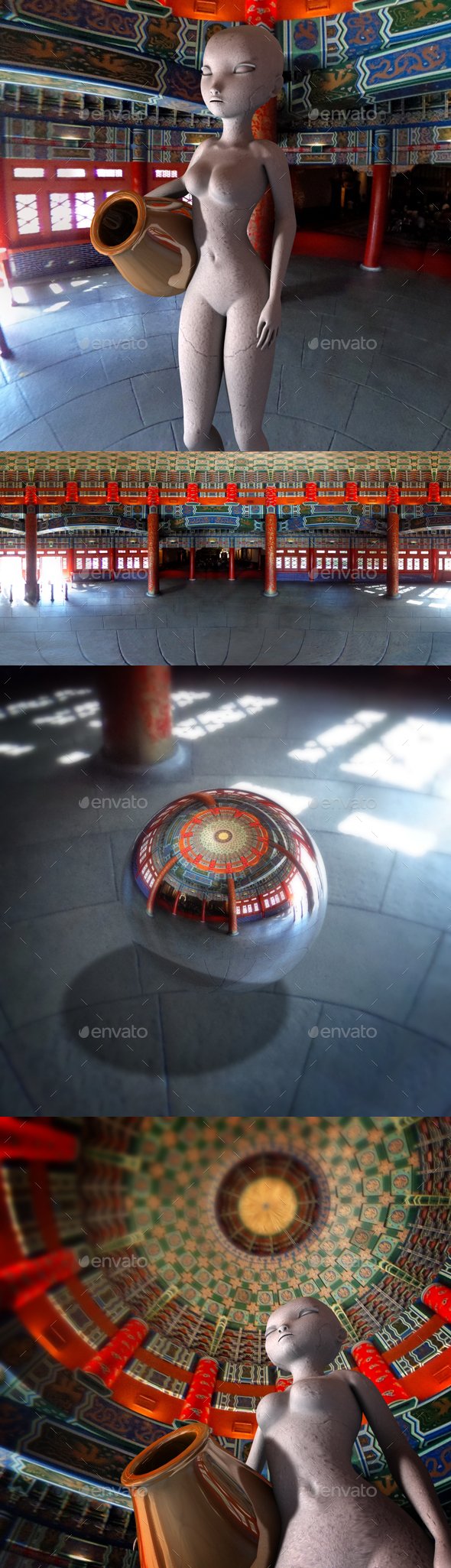 Chinese Temple Interior HDRI - 3DOcean Item for Sale