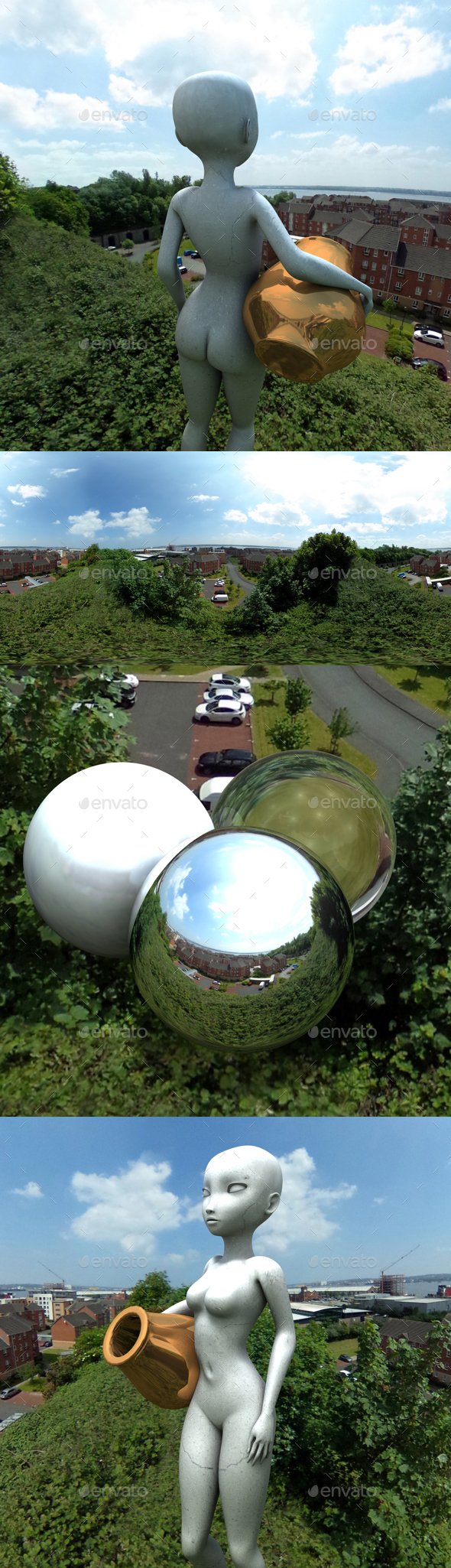 Sunny Treetop Town Overlook HDRI - 3DOcean Item for Sale