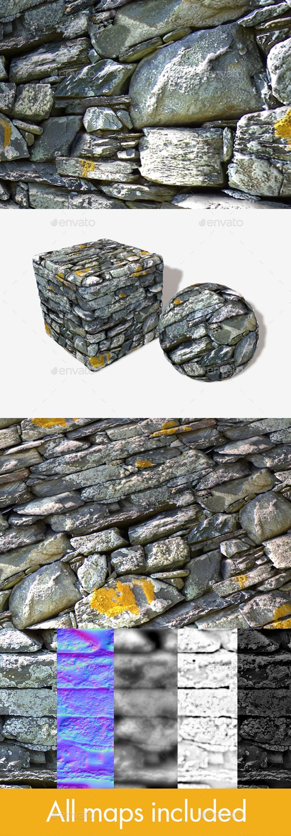 Crumbling Mossy Wall Seamless Texture - 3DOcean Item for Sale
