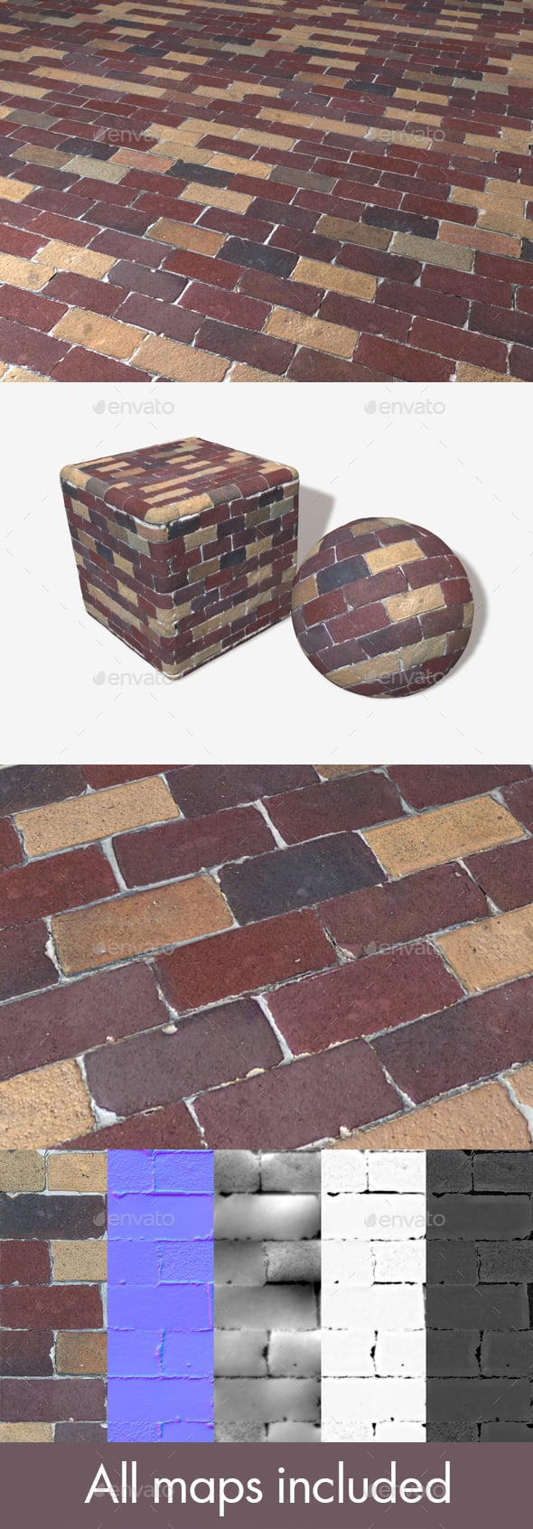 Colourful Bricks Seamless Texture - 3DOcean Item for Sale