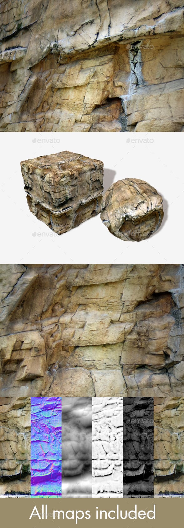 Yellow Cliff Seamless Texture - 3DOcean Item for Sale