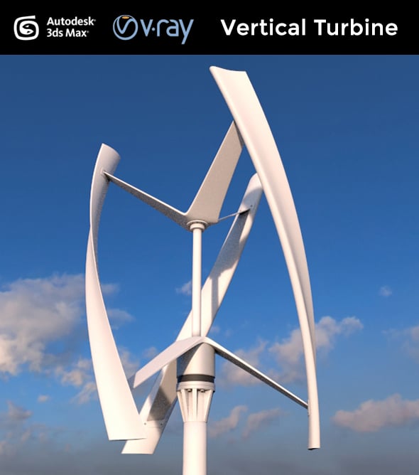 Vertical Wind Turbine - 3DOcean Item for Sale