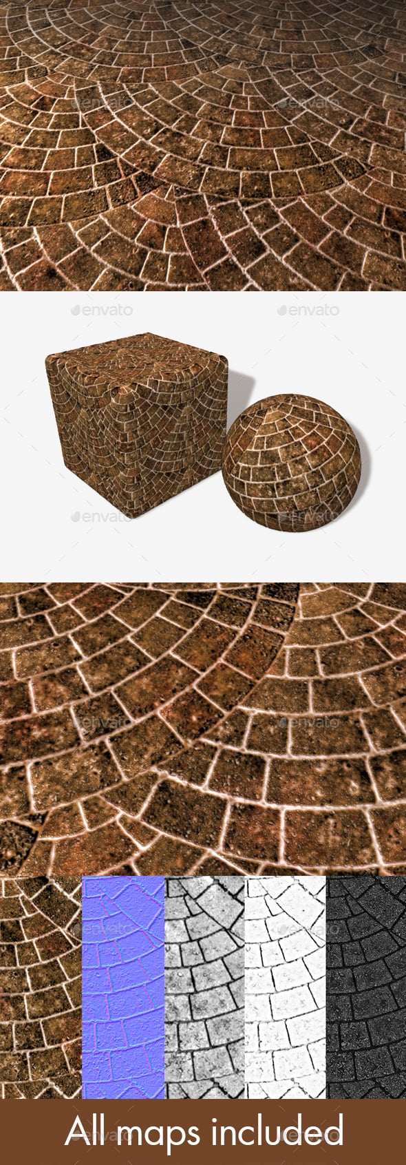 Brick Paving Circle Seamless Texture - 3DOcean Item for Sale