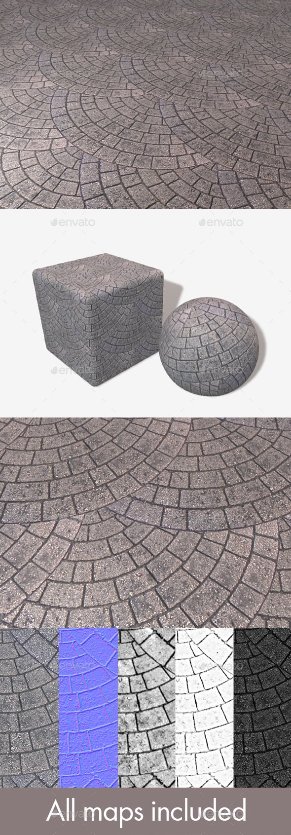 Brick Paving Circle Pattern Seamless Texture - 3DOcean Item for Sale