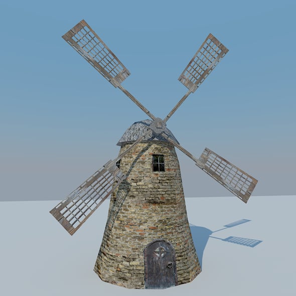 Low Poly Mill - 3DOcean Item for Sale
