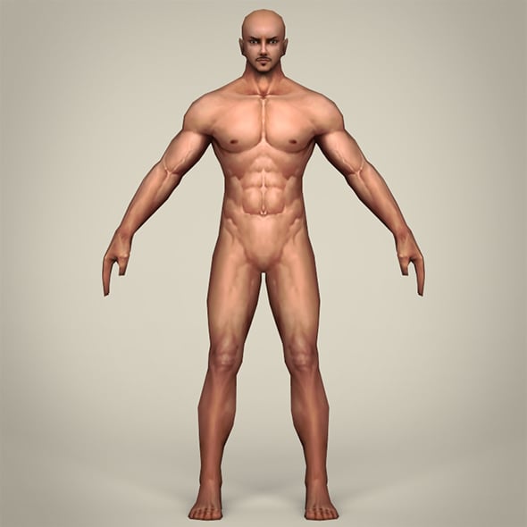 Game Ready Realistic Man Base Mesh - 3DOcean Item for Sale