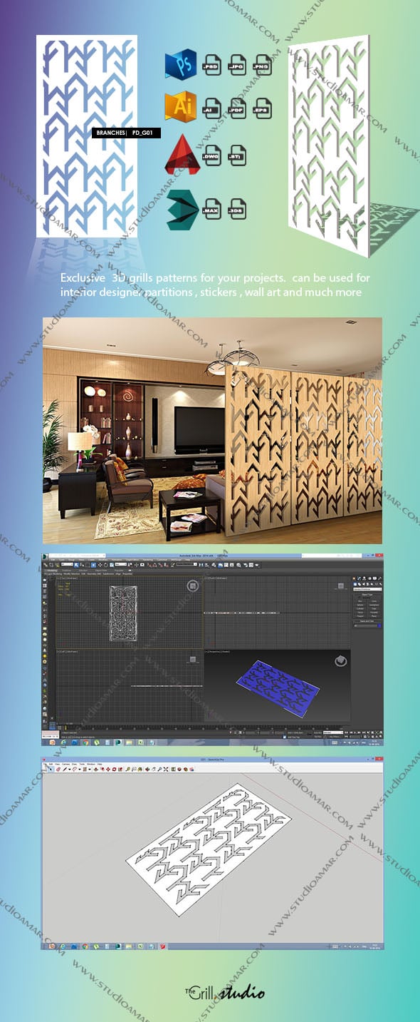 Branches (3d screen ) PD_G01 - 3DOcean Item for Sale