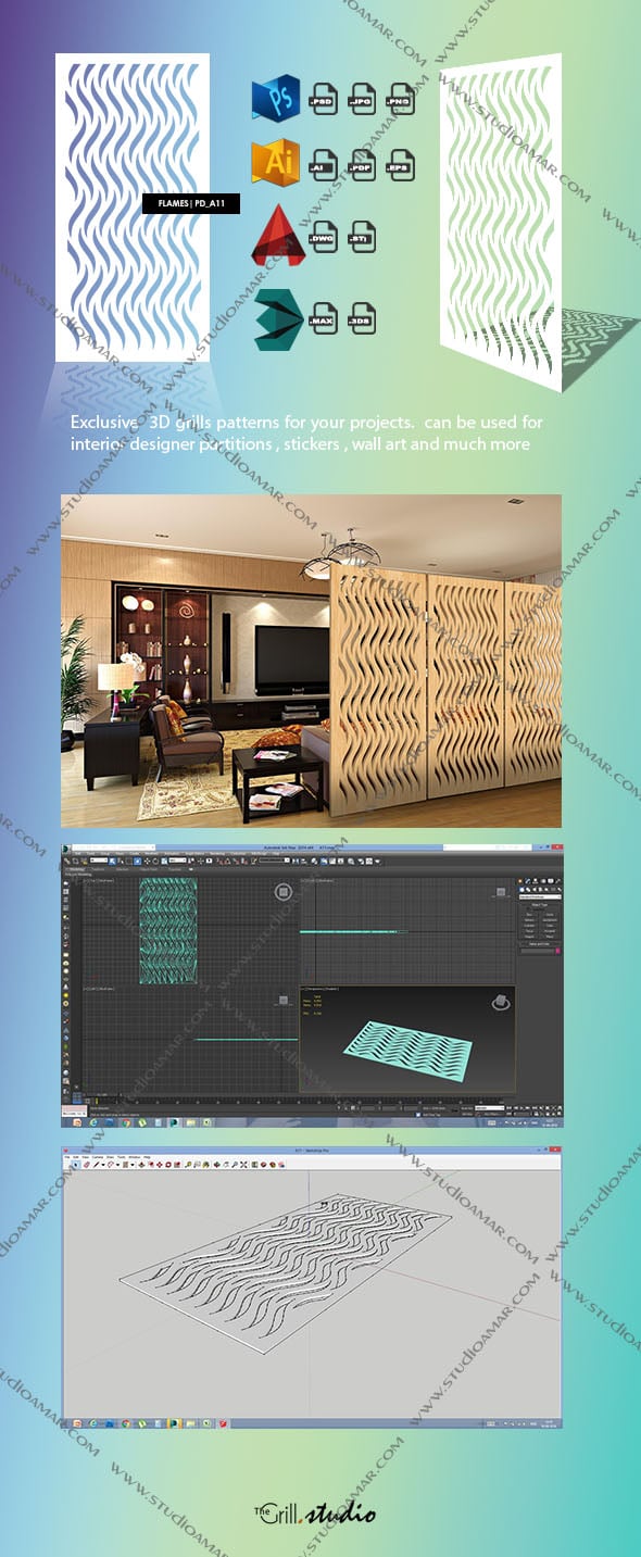 Flames.(3d screen) PD_A11 - 3DOcean Item for Sale