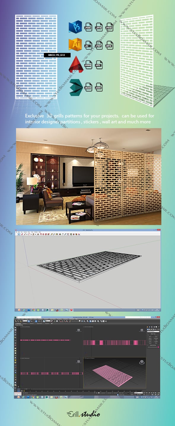 Brick (3D screen) PD_G12 - 3DOcean Item for Sale