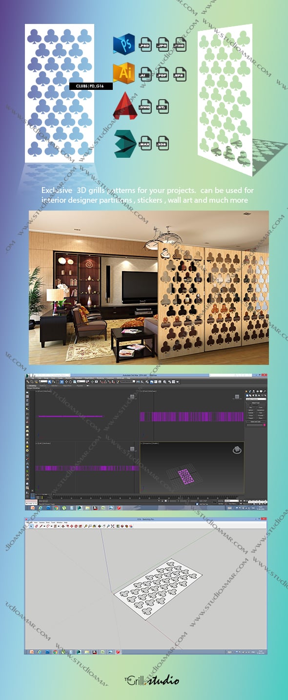 Clubs (3D screen) PD_G16 - 3DOcean Item for Sale