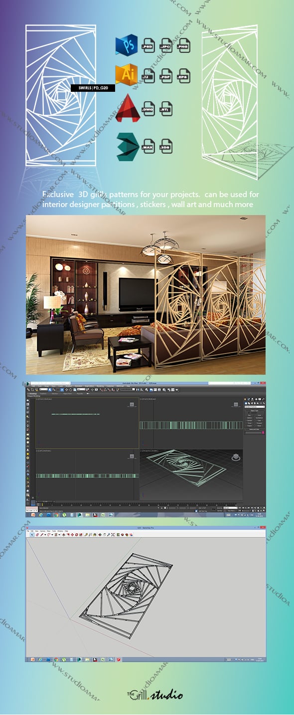 Swirls (3D screen) PD_G20 - 3DOcean Item for Sale