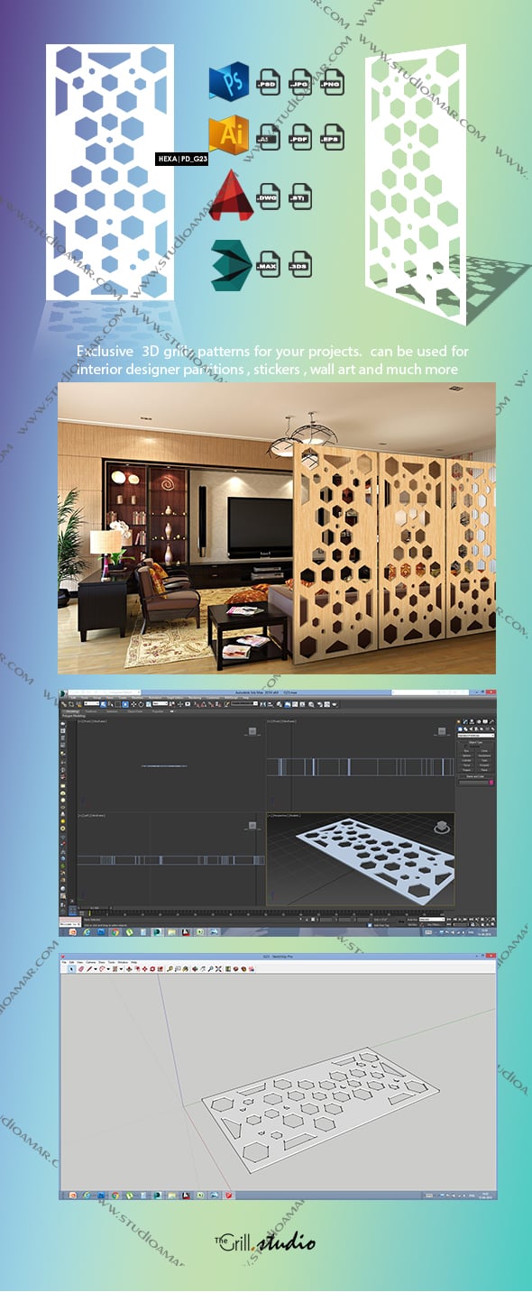 Hexa (3D screen) PD_G23 - 3DOcean Item for Sale
