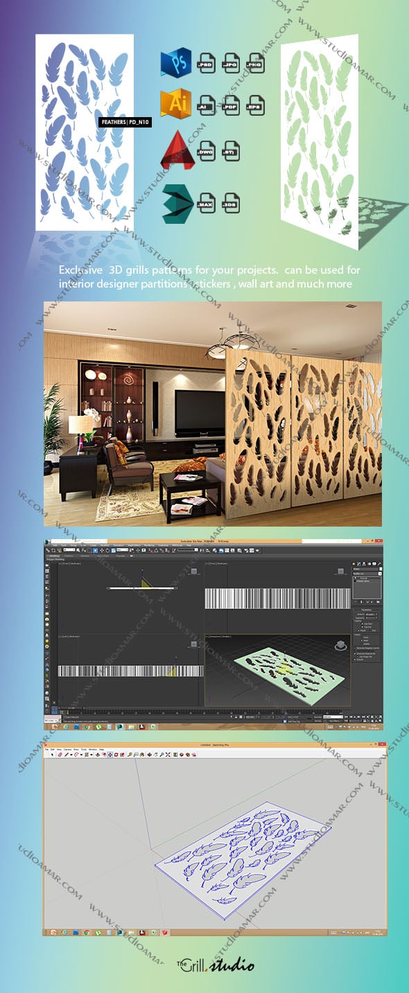 Feathers (3d screen) PD_N10 - 3DOcean Item for Sale