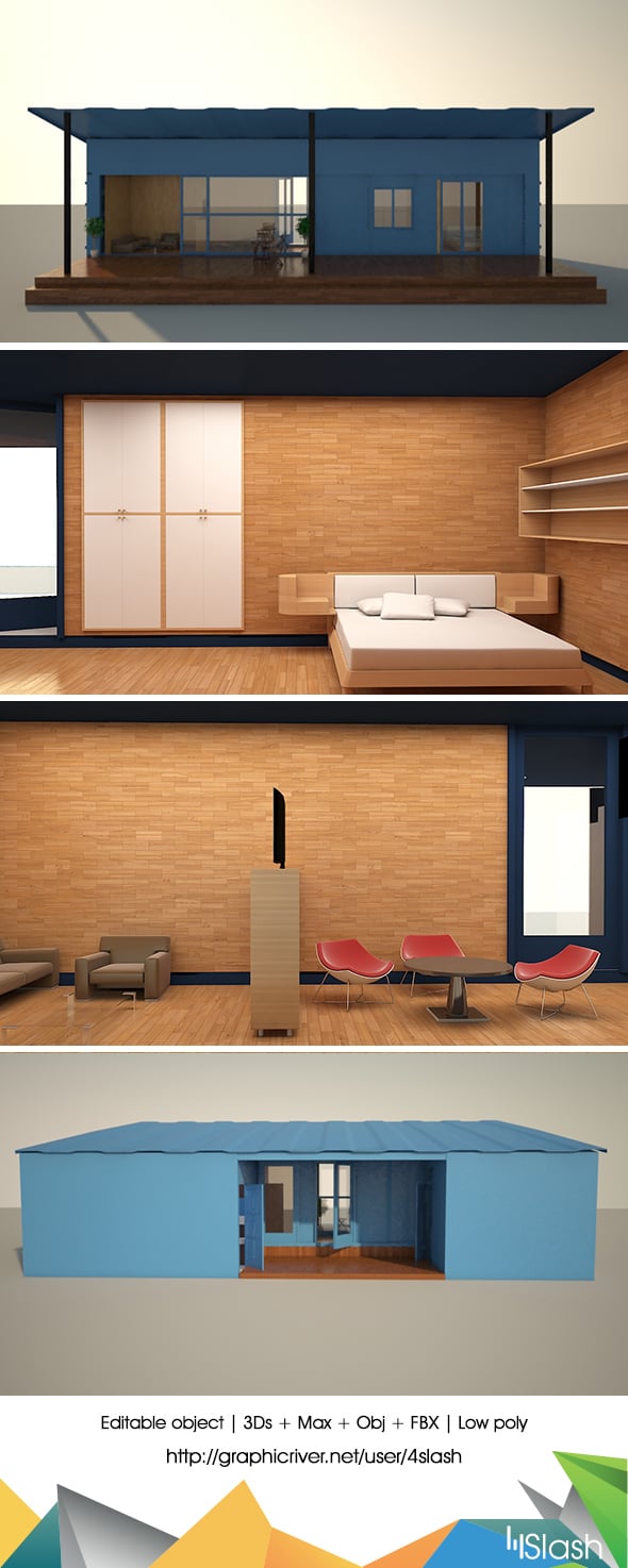 Portable Container House - 3DOcean Item for Sale