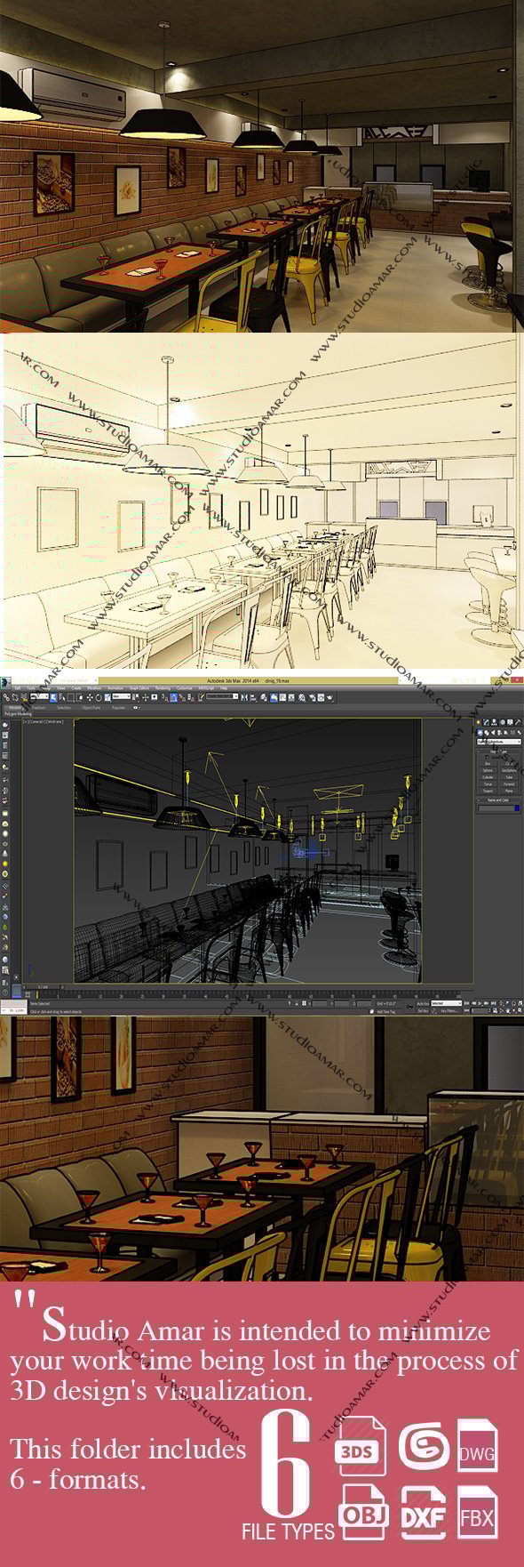 Realistic Restaurant 157 - 3DOcean Item for Sale