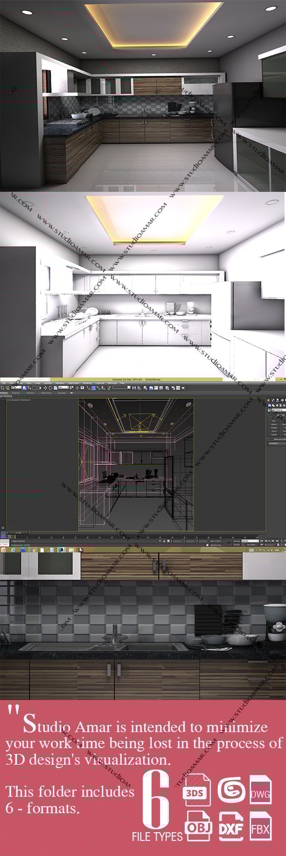 Classic Modular Kitchen - 161 - 3DOcean Item for Sale