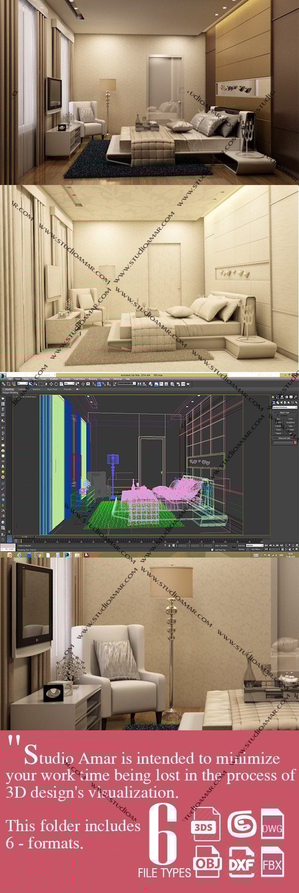 Classic Master Bedroom 166 - 3DOcean Item for Sale