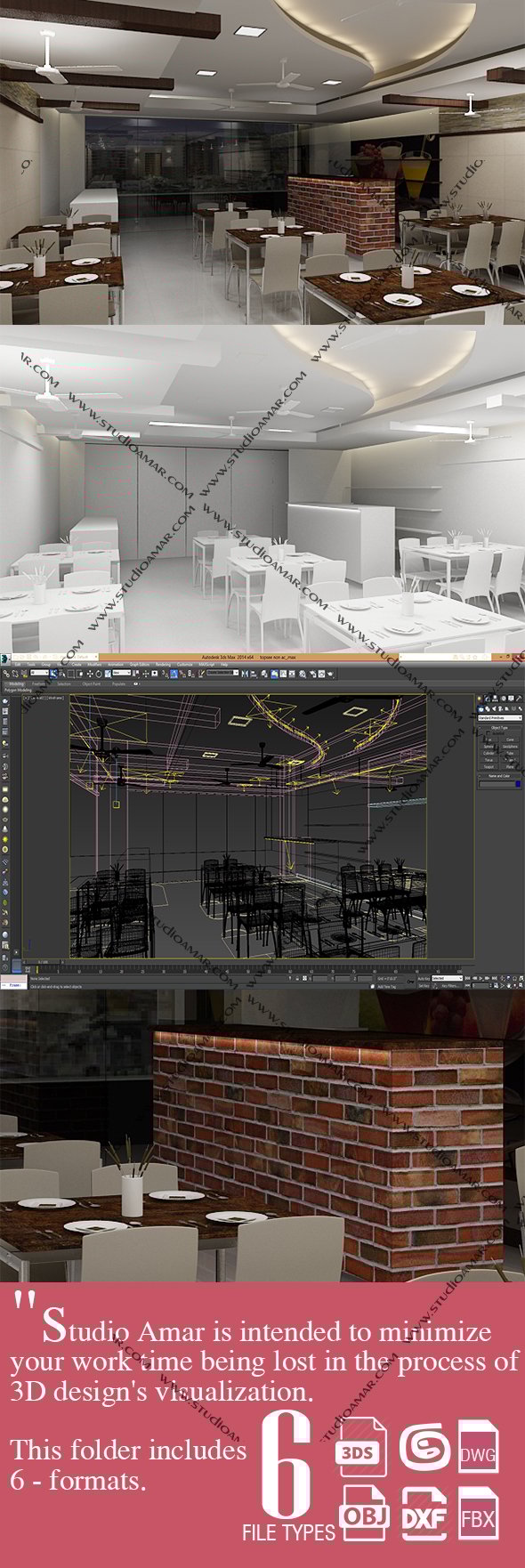 Realistic Restaurant 175 - 3DOcean Item for Sale