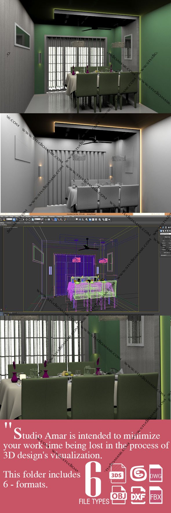 Realistic Dining hall 178 - 3DOcean Item for Sale