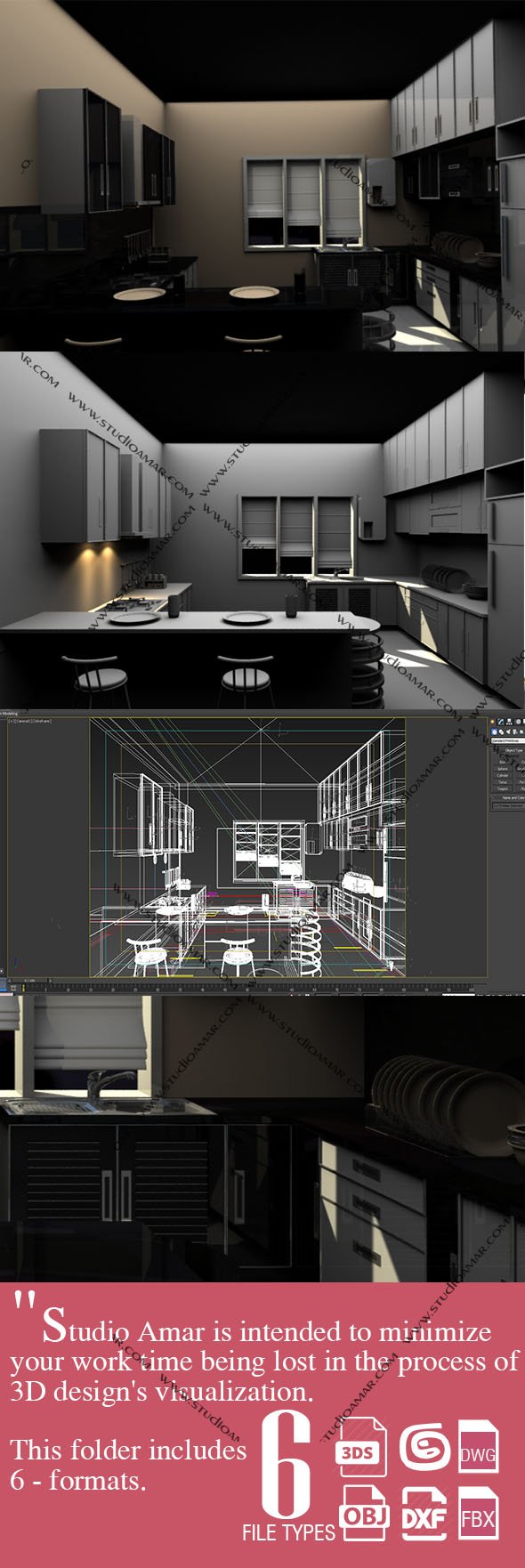 Classic Modular kitchen 181 - 3DOcean Item for Sale