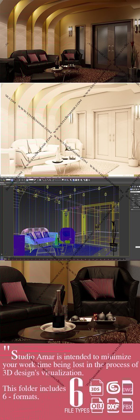 Luxury Living Room 185 - 3DOcean Item for Sale