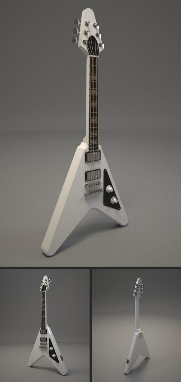 Flying V Electro Guitar - 3DOcean Item for Sale